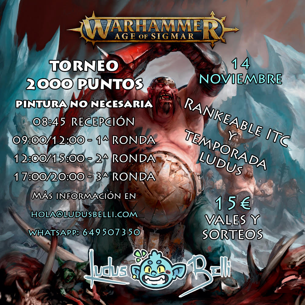 Entrada Torneo Age of Sigmar 14 noviembre