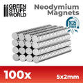 Imanes Neodimio 5x2mm - 100 unidades (N35)