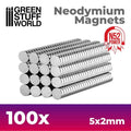 Imanes Neodimio 5x2mm - 100 unidades (N52)