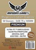 [7151] Premium Mega Civilization Sleeves 75x105mm pack of 50