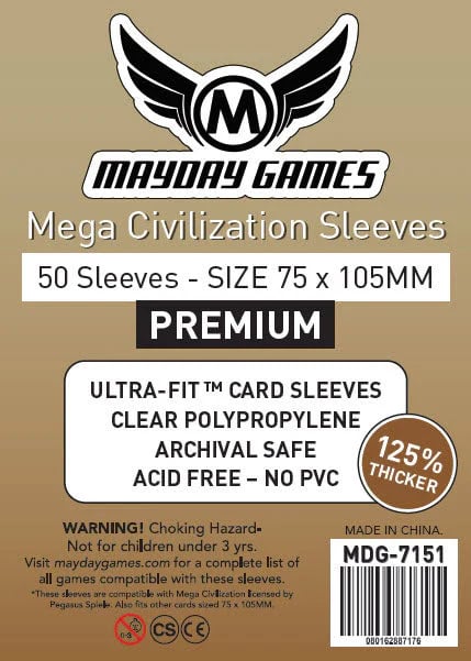 [7151] Premium Mega Civilization Sleeves 75x105mm pack of 50