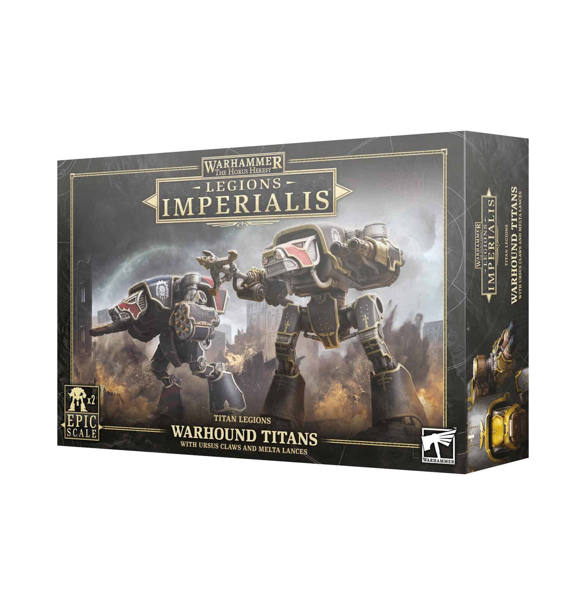 LEGIONS IMPERIALIS: WARHOUND TITANS CON URSUS CLAWS Y MELTA LANCES