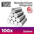 Imanes Neodimio 3x2mm - 100 unidades (N52)