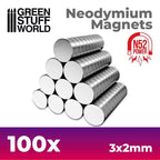 Imanes Neodimio 3x2mm - 100 unidades (N52)