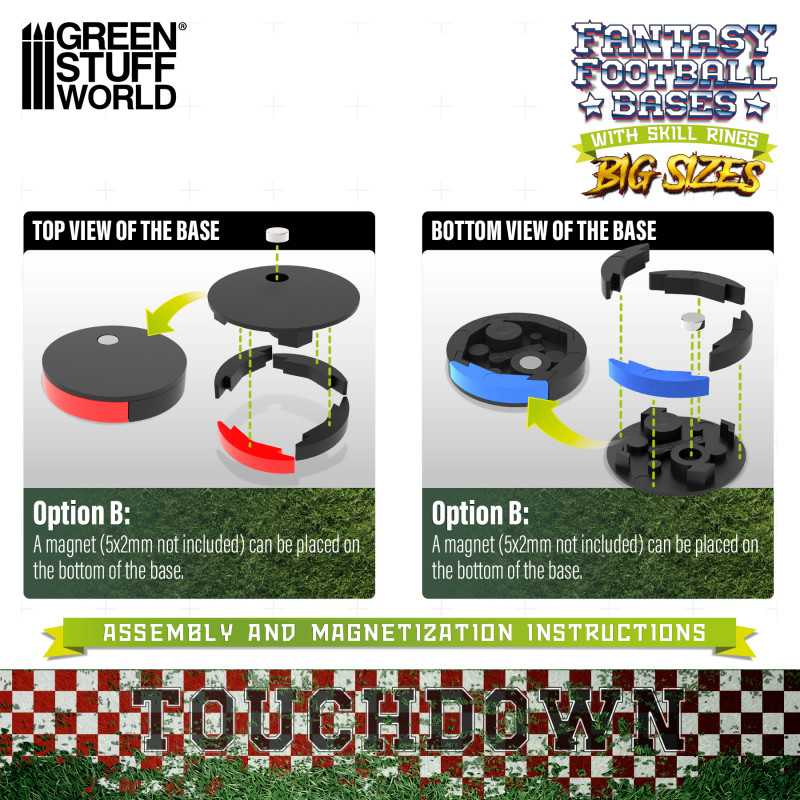 Peanas para Blood Bowl 40mm con Skill Rings