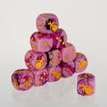Dados rosa y morado para jugar Slaanesh
