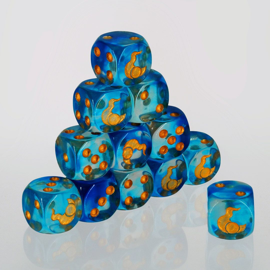 Dados azul transparente para jugar Tzeentch