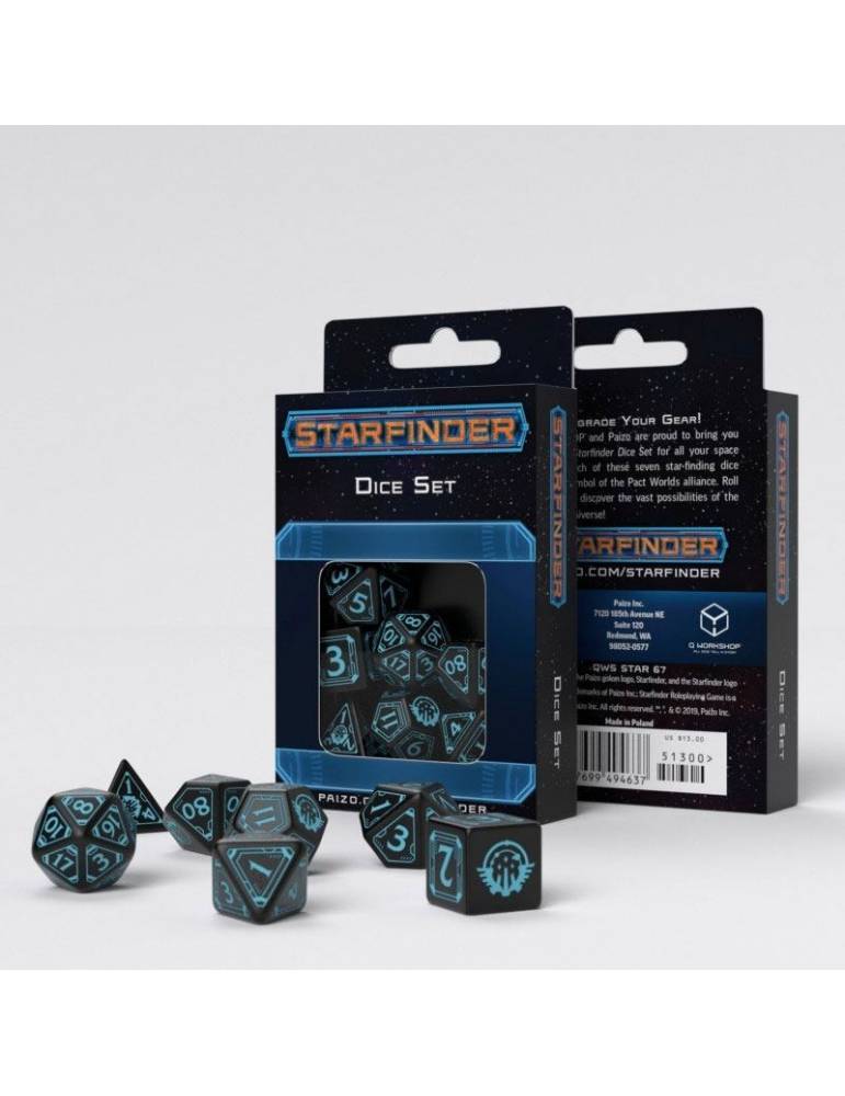 Set de Dados Starfinder: negro & azul (7)