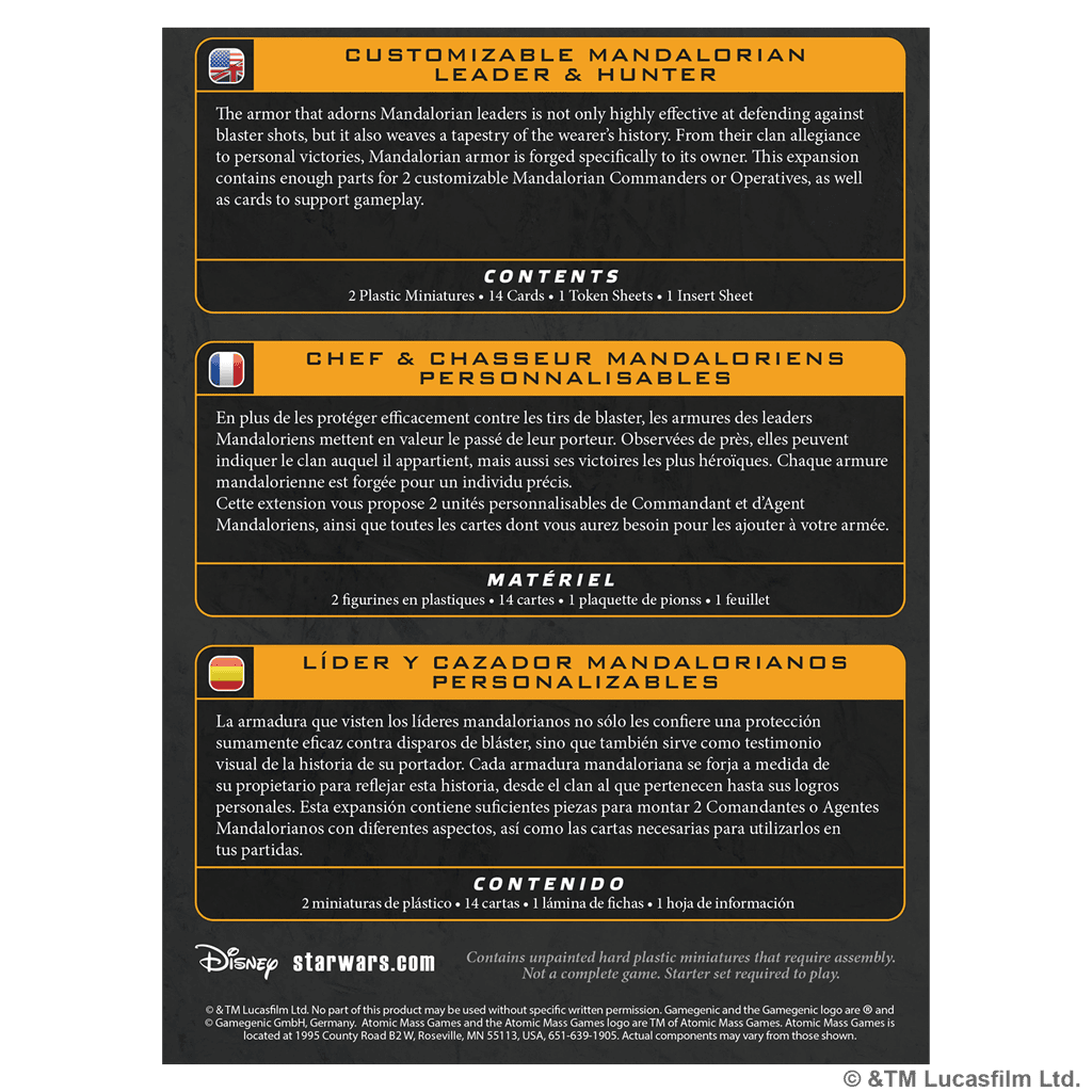 Customizable Mandalorian Leader&Hunter